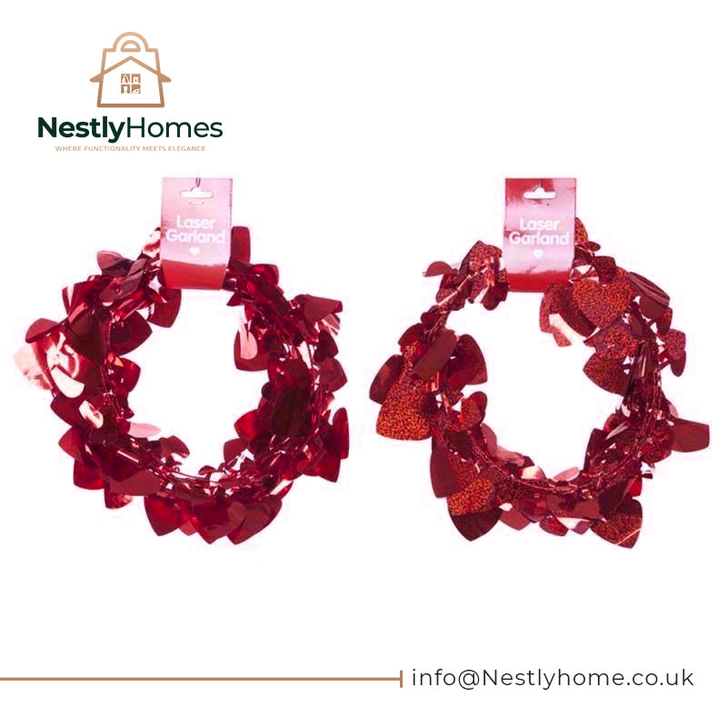 Valentines Red Heart Garland