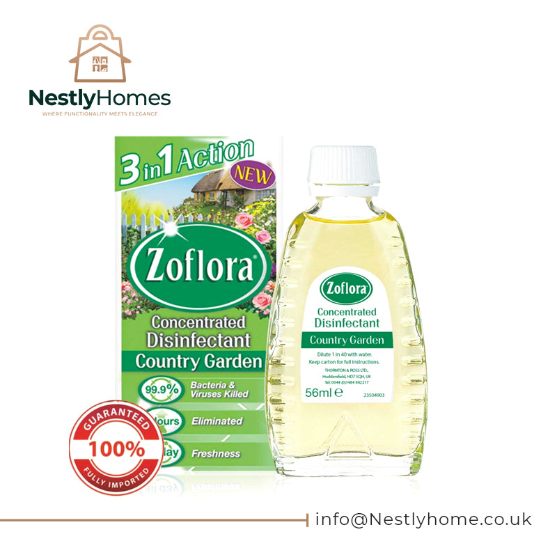 Zoflora Country Garden Concentrated Disinfectant Liquid,Pack of  x 120ml, Antibacterial & Multi-Surface Cleaner, Eliminates 99.9% of Germs & Odors