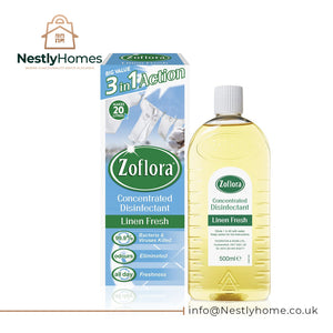 Zoflora Linen Fresh Concentrated Multipurpose Disinfectant Liquid, Antibacterial & Multi-Surface, Pet Safe Disinfectant, Kills 99.9% Of Bacteria & Viruses, 1 X 500 ml