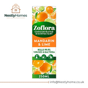Zoflora Mandarin & Lime Concentrated Multipurpose Disinfectant Liquid, Antibacterial & Multi-Surface, Pet Safe Disinfectant, Kills 99.9% Of Bacteria & Viruses, 1 X 250 ml