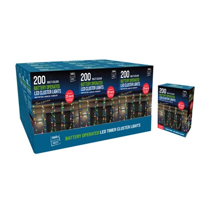 Festive Magic Led B/O Time 200 Clust Lights M