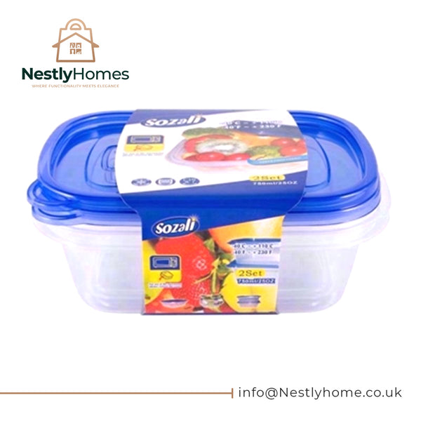 Sozali Rect Food Box 750ml 2pc