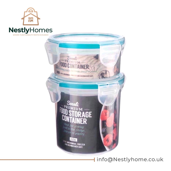 Sozali Round Containers 220ml&amp;450ml 2pce Set