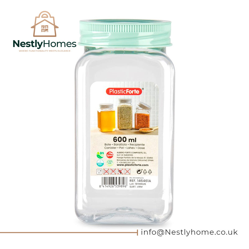 Square Canister Classic 600ml Assorted Vrm