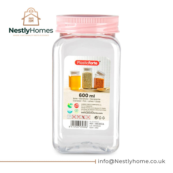 Square Canister Classic 600ml Assorted Vrm