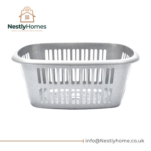 Tml Laundry Basket Rectangular Metallic Sil