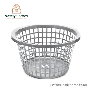 TML LAUNDRY BASKET ROUND METTALIC SILVER