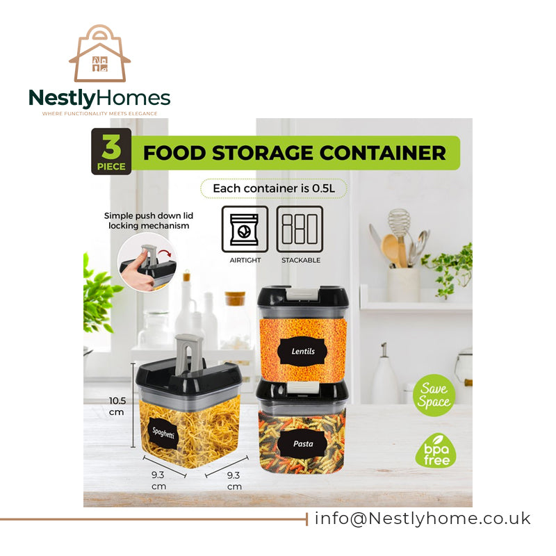 Top 3 Plastic Food Storage Containers 0.5ltr 3pcs