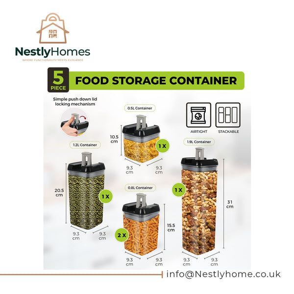 Top 3 Plastic Food Storage Containers 5pcs